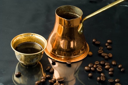 image of ibrik-made coffee