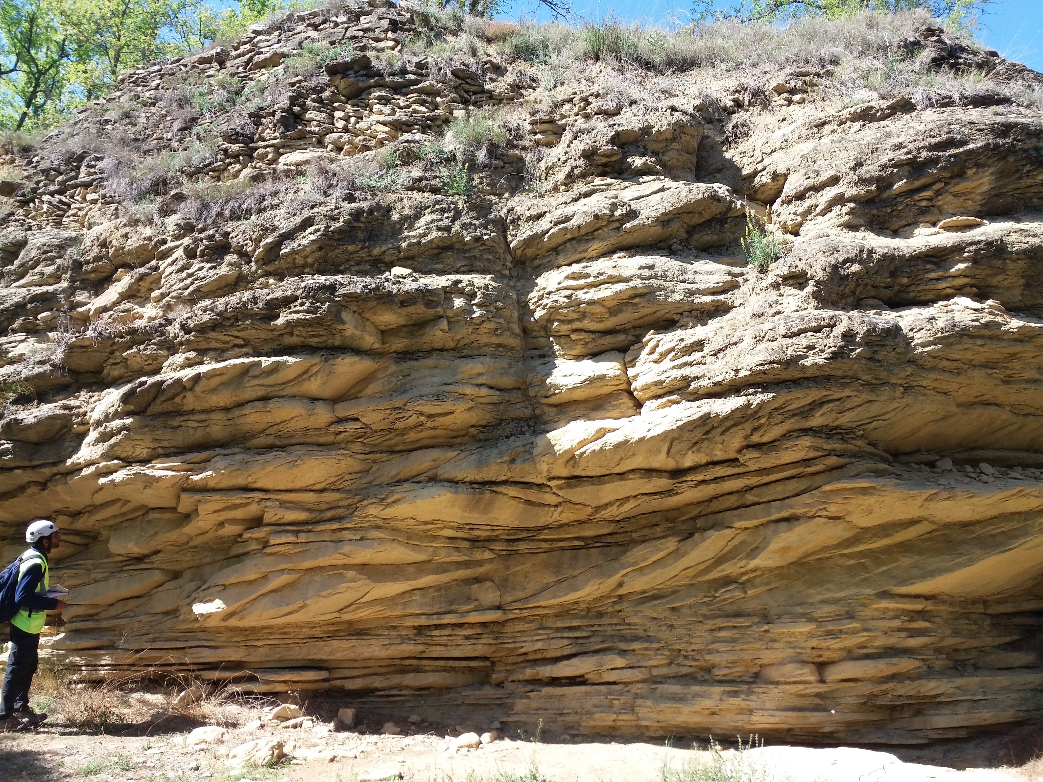 wall of sandstone formation